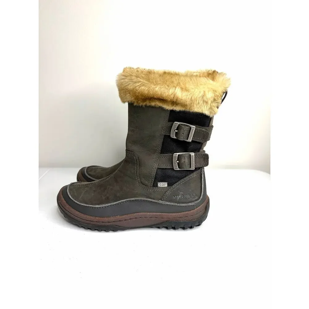 Merrill Decora Chant Waterproof Boots Women’s Sz 7.5 Faux Fur Insulated